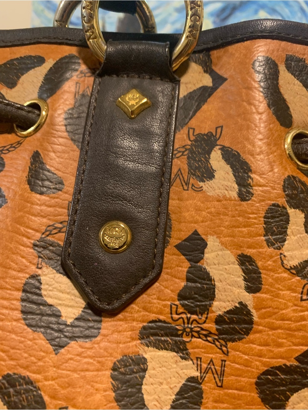 MCM Brown Cognac Leopard  Tote limited Edition EUC - Picture 10 of 16